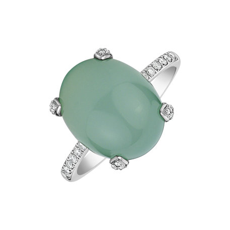 Prsten s chalcedonem a diamanty Niche