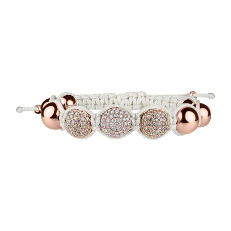 Náramek s bílými a hnědými diamanty Shamballa