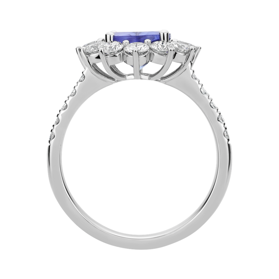 Prsten s tanzanitem a diamanty Tanzania Majesty