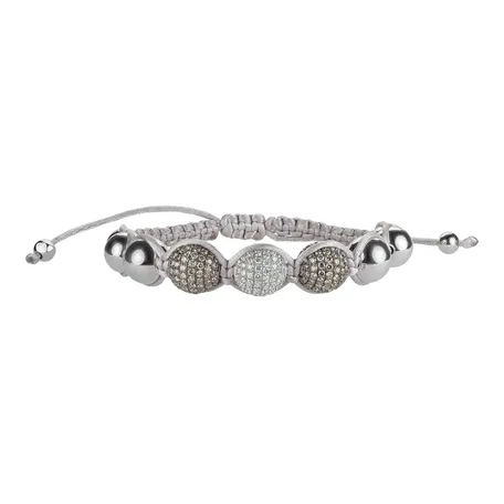 Náramek s bílými a hnědými diamanty Shamballa