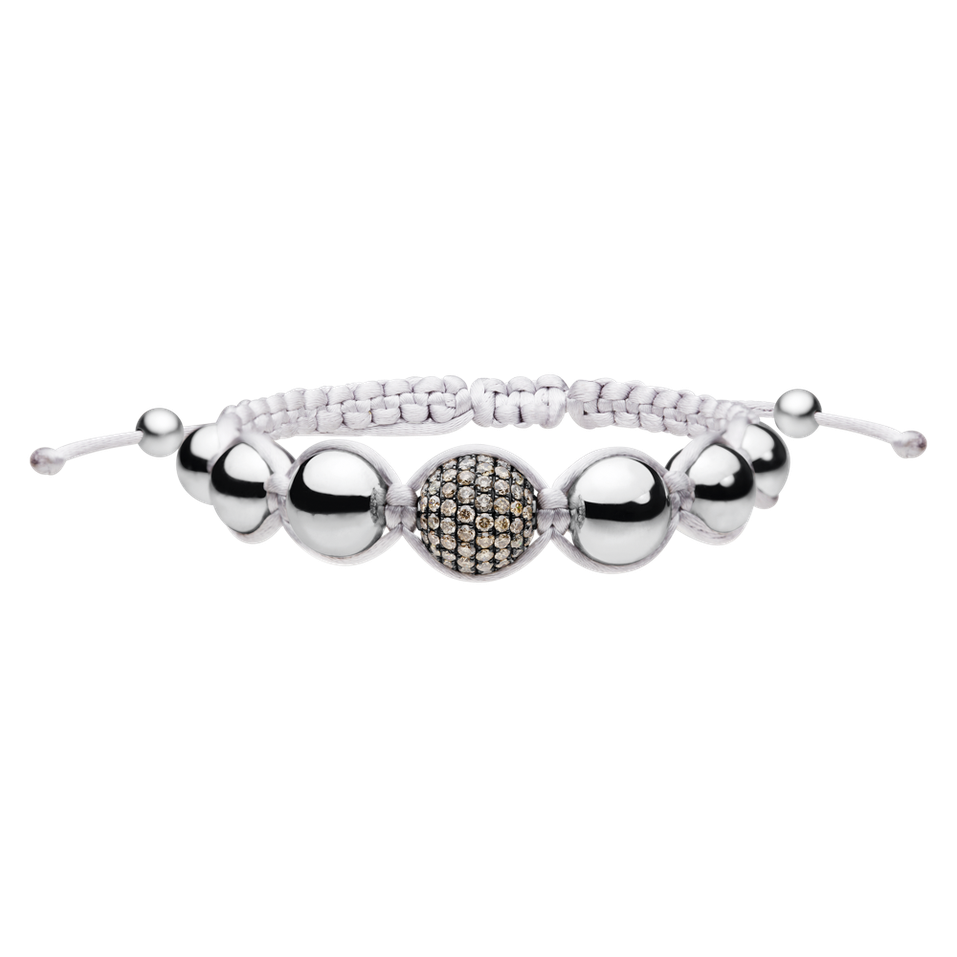Náramek s hnědými diamanty Shamballa