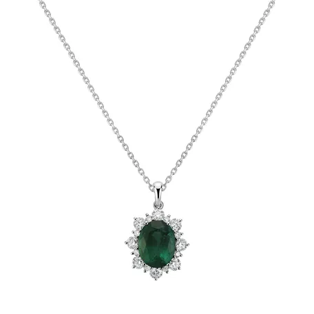 Přívěs se smaragdem a diamanty Royal Aurora