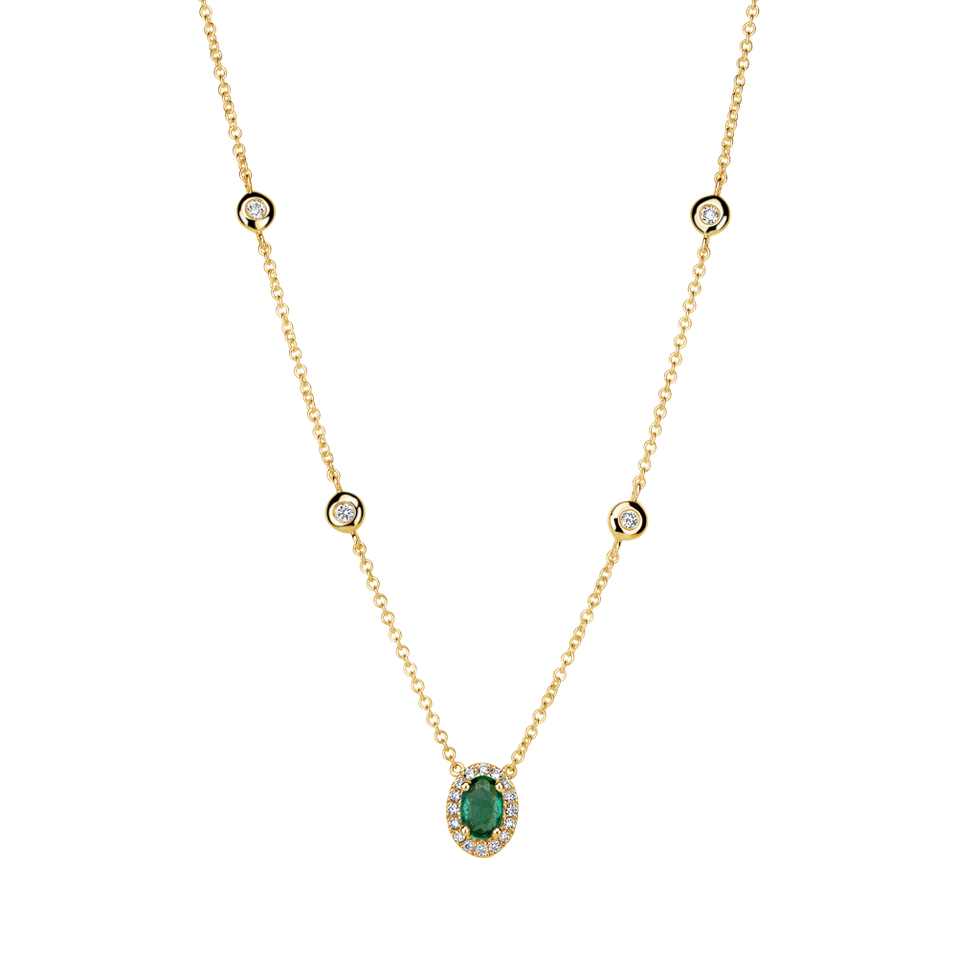 Náhrdelník se smaragdem a diamanty Ocean Aura