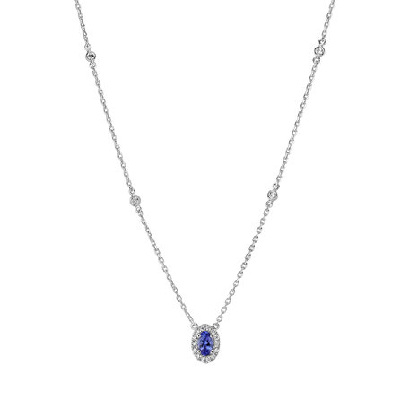 Náhrdelník s tanzanitem a diamanty Space Gem