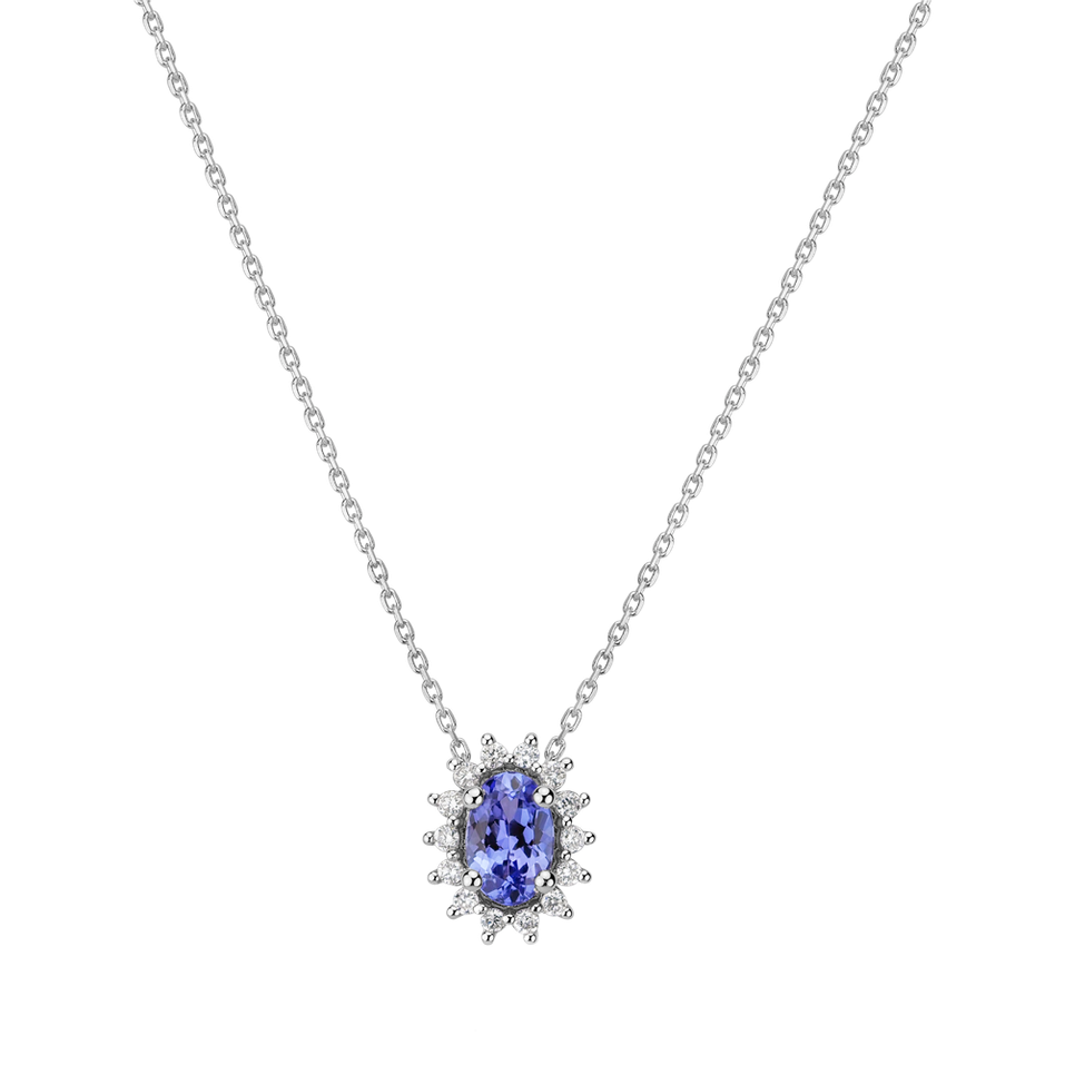 Náhrdelník s tanzanitem a diamanty Blue Sun