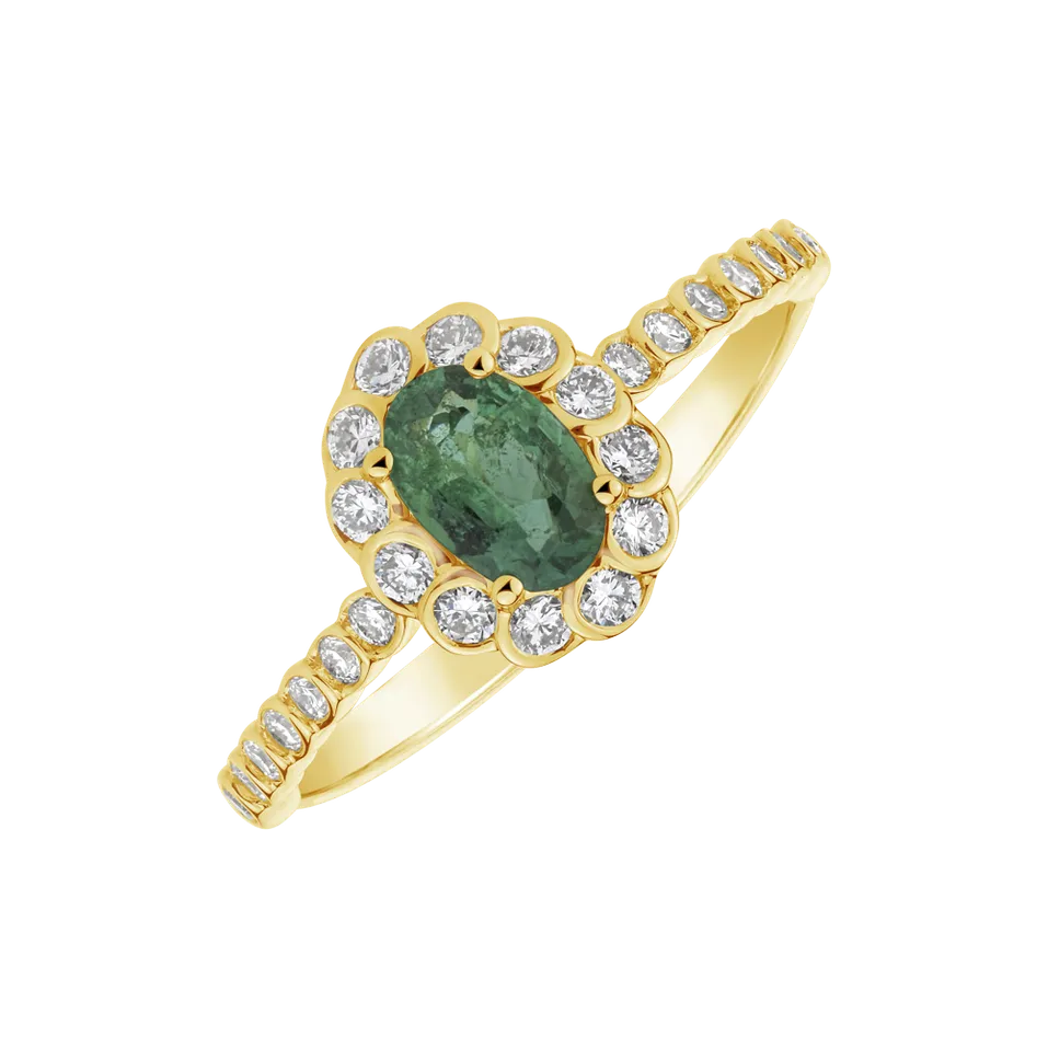 Prsten se smaragdem a diamanty Princess Glamour