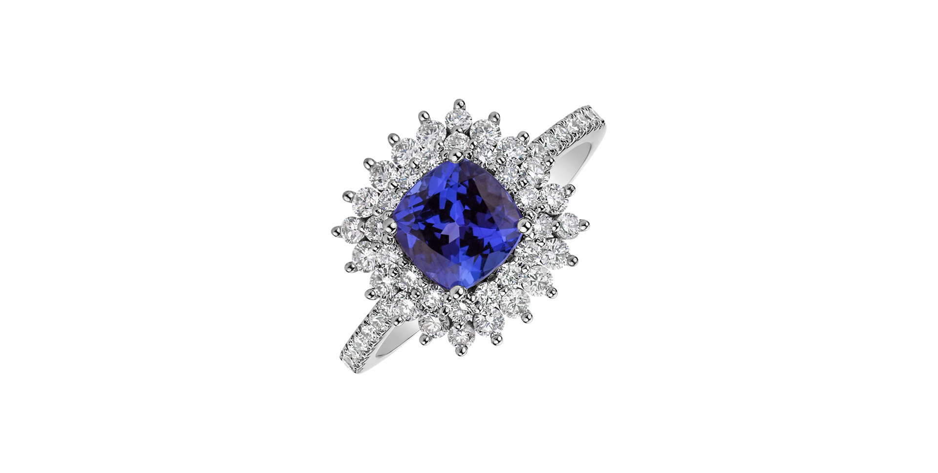 Prsten s tanzanitem a diamanty Elegant Passion