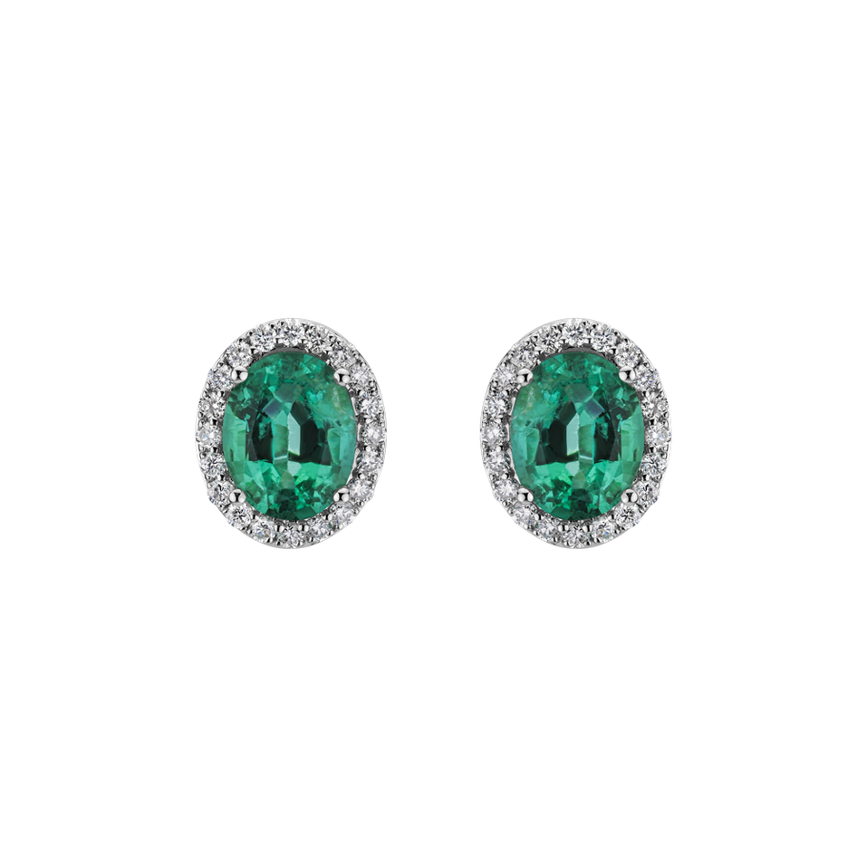 Náušnice se smaragdem a diamanty Imperial Allegory