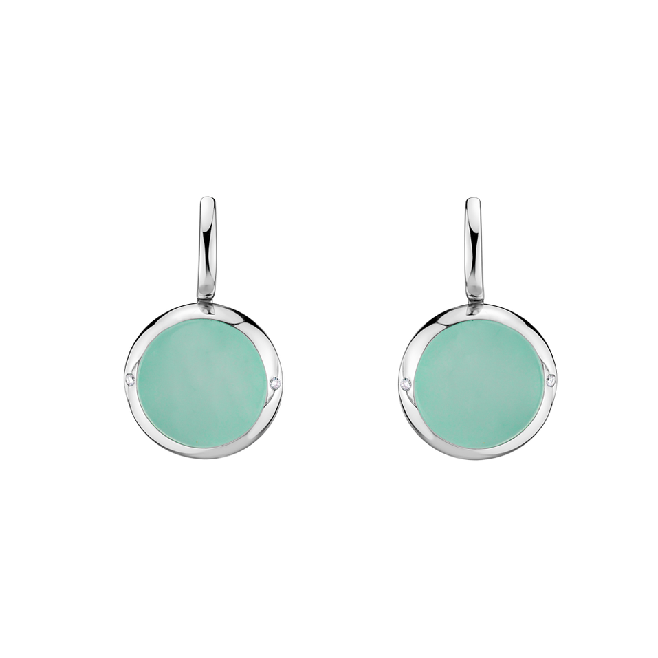 Náušnice s chalcedonem a diamanty Simply Blossom