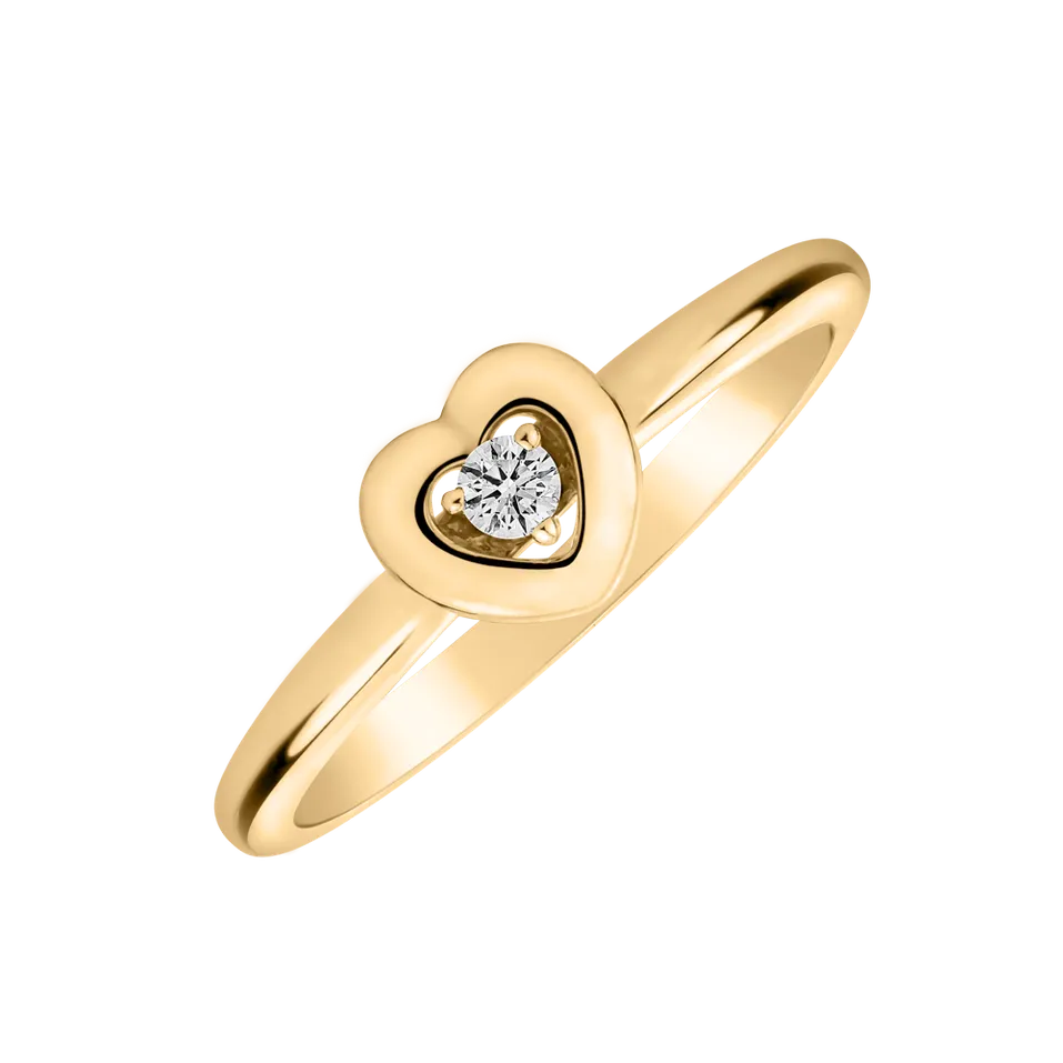 Prsten s diamantem Tender Heart