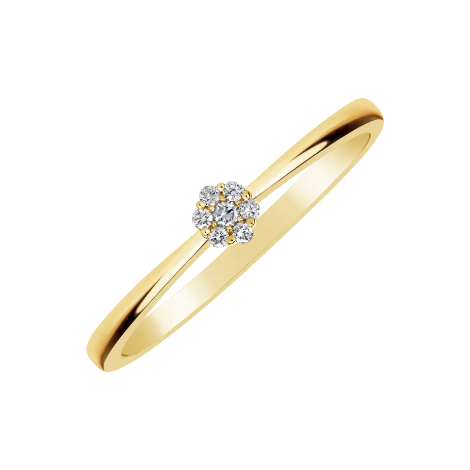Prsten s diamanty Shiny Flower