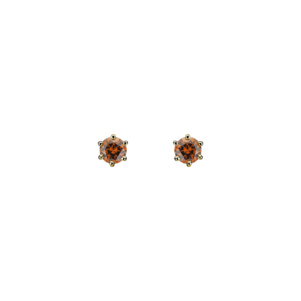 Náušnice s oranžovým diamantem Vesper Romance