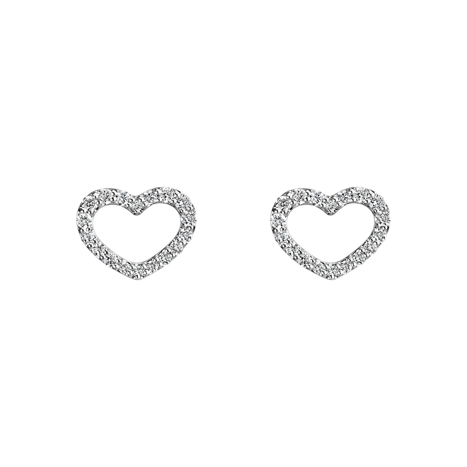 Náušnice s diamanty Shiny Hearts