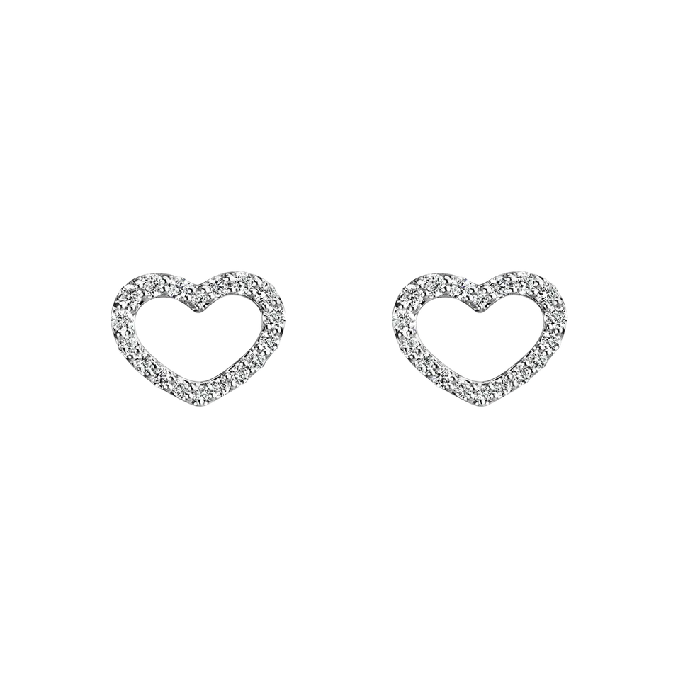 Náušnice s diamanty Shiny Hearts