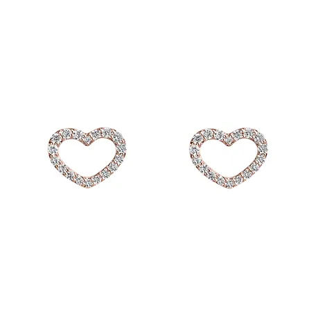 Náušnice s diamanty Shiny Hearts