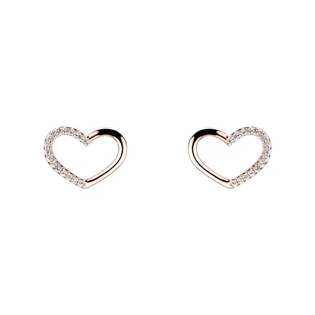Náušnice s diamanty Shiny Hearts