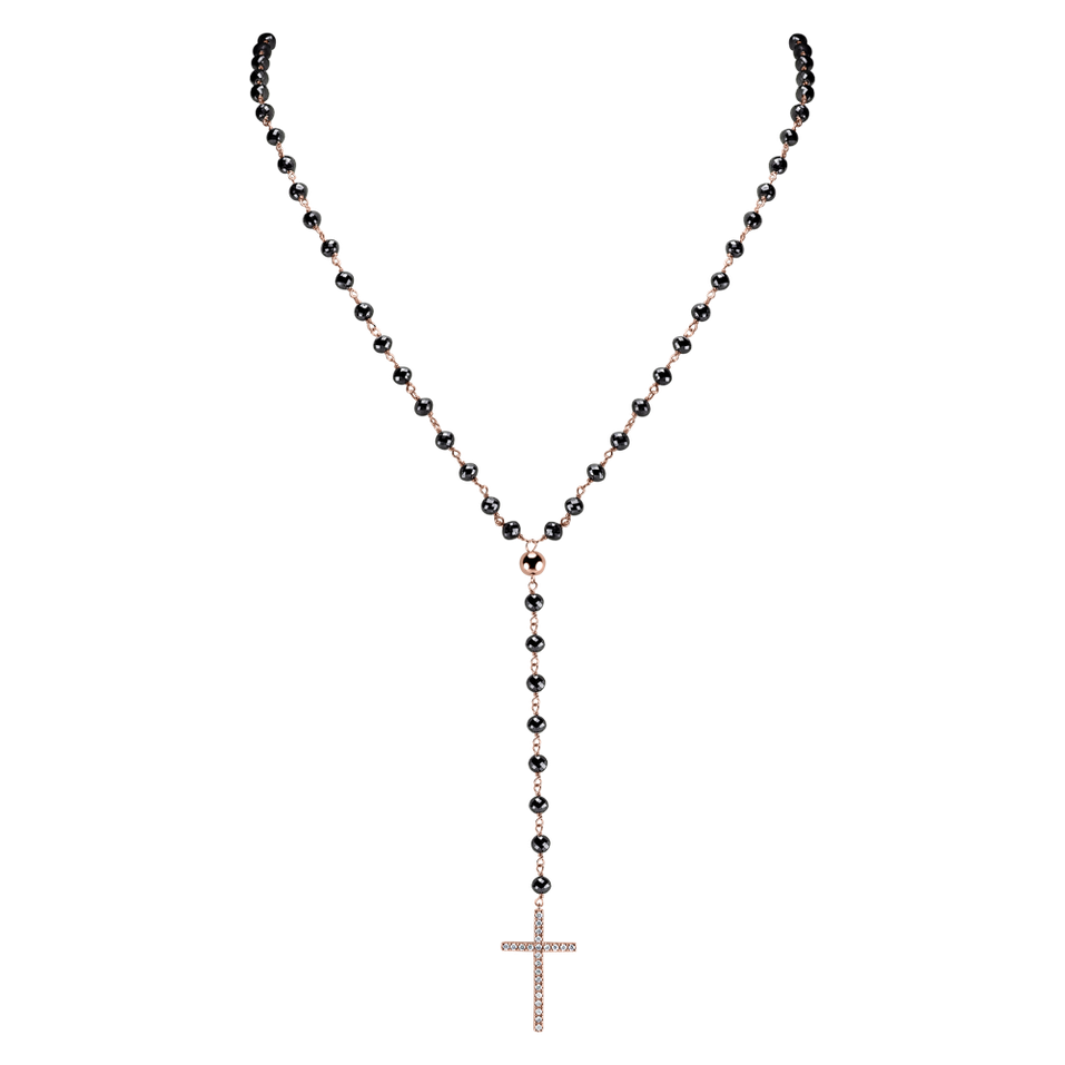 Náhrdelník s černými a bílými diamanty My Religion