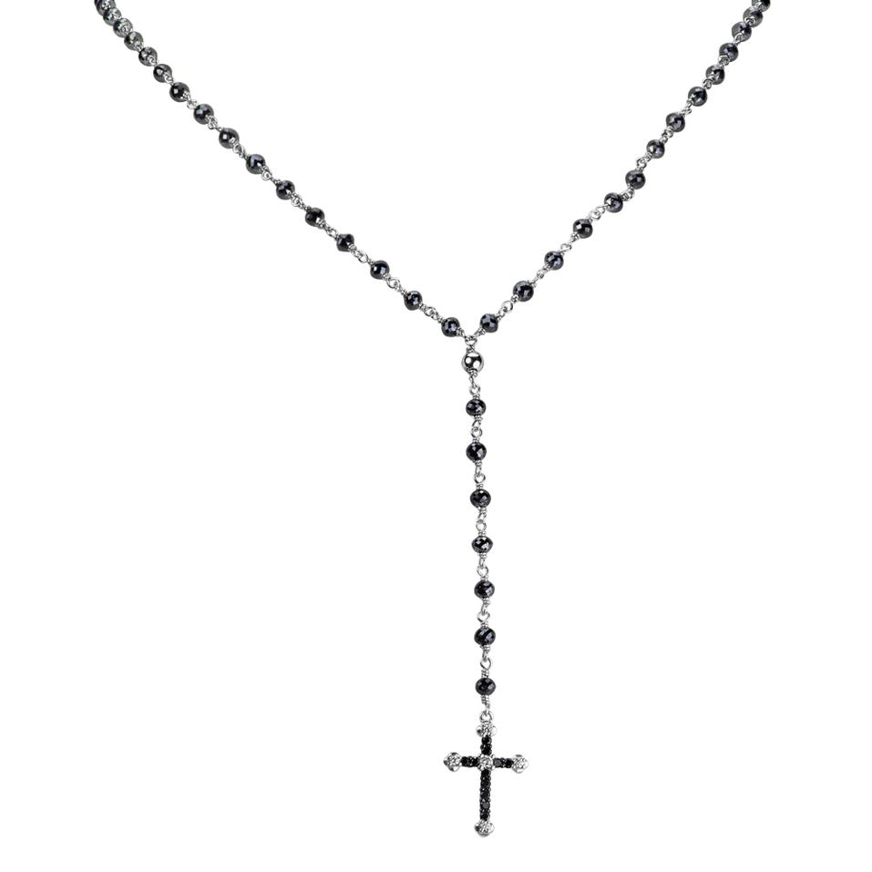 Náhrdelník s černými a bílými diamanty Finley