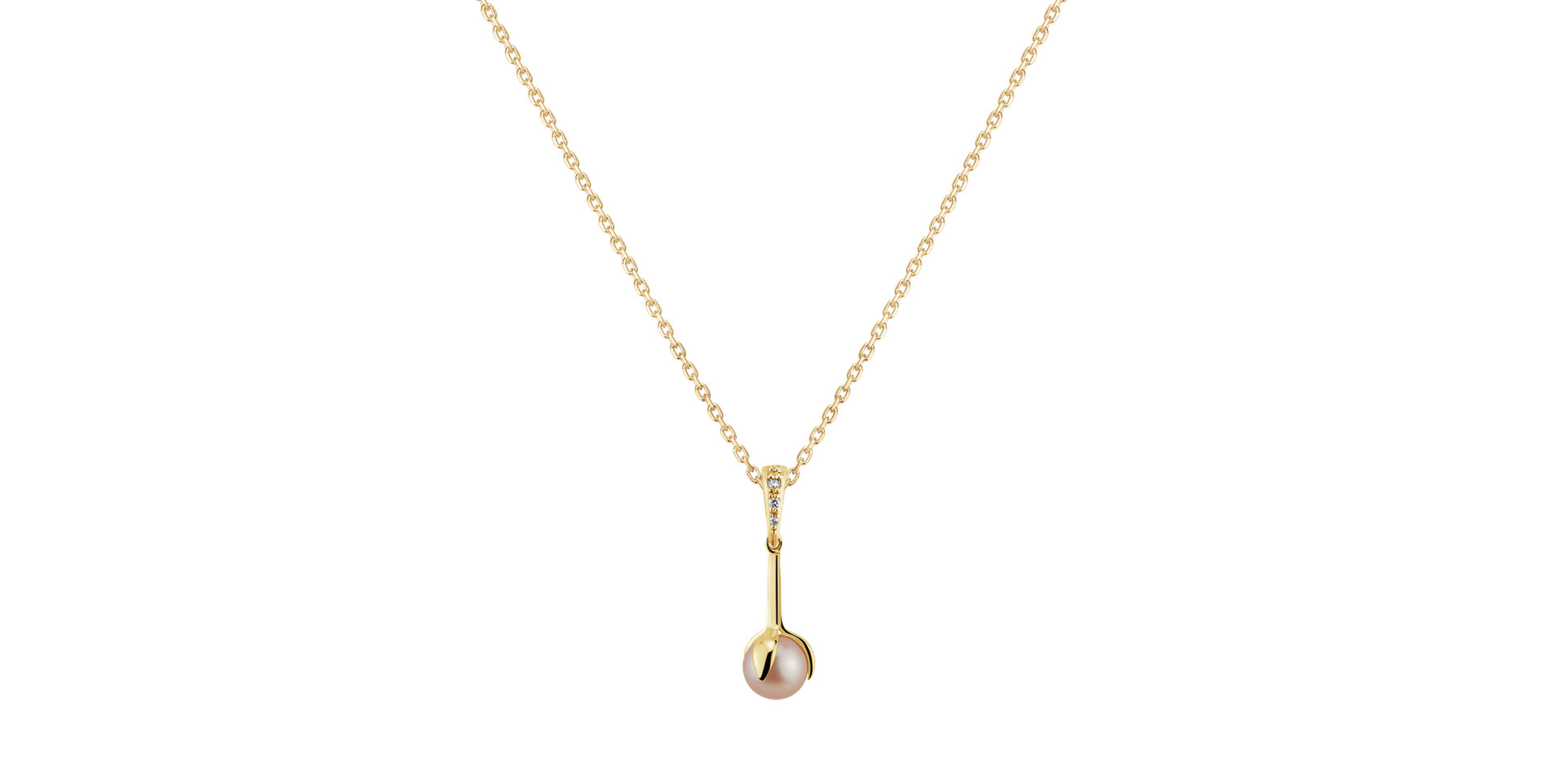 Přívěs s perlou a diamanty The Struck of Ocean Love