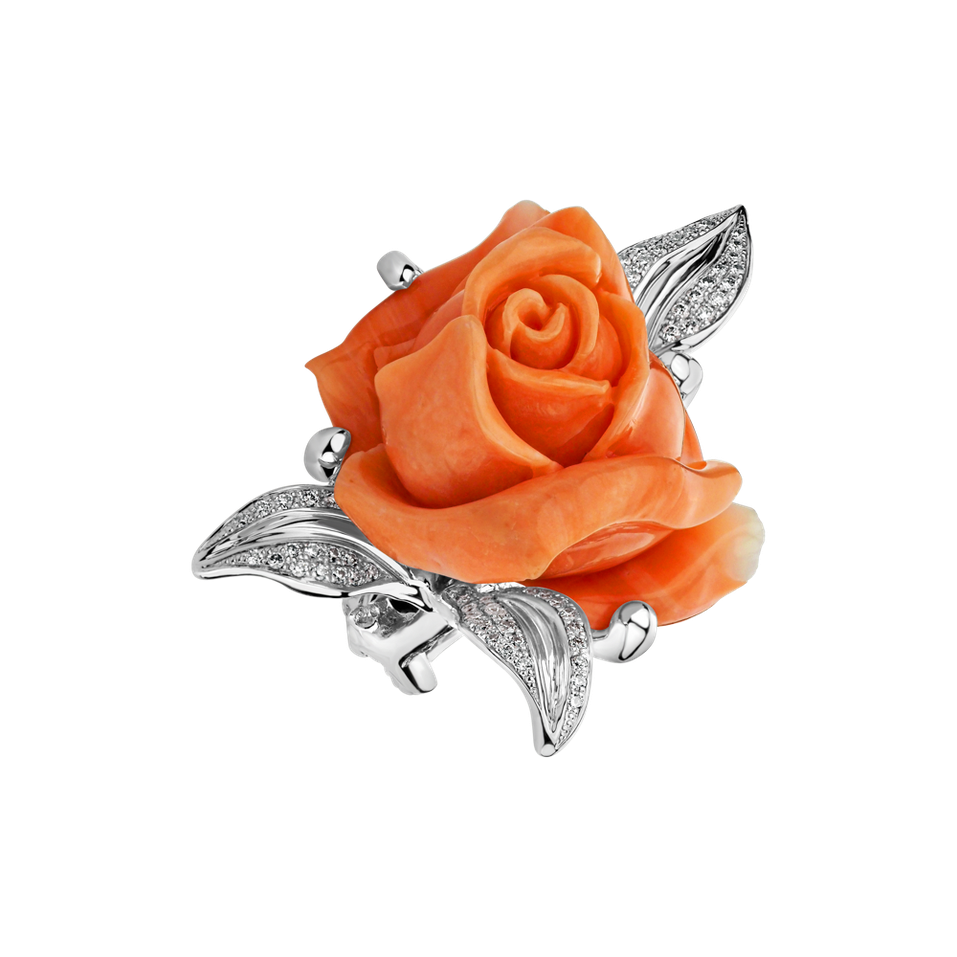 Prsten s korálem a diamanty Greta