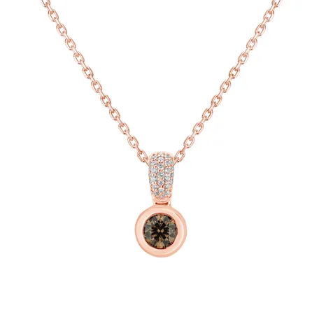 Přívěs s bílými a hnědými diamanty Delicate Drop