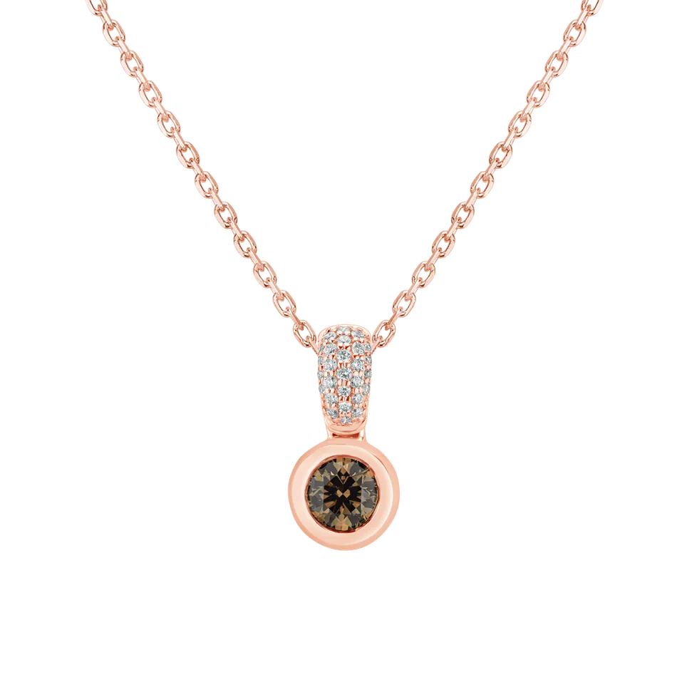 Přívěs s bílými a hnědými diamanty Delicate Drop