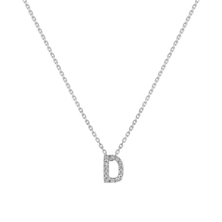 Náhrdelník s diamanty Glittering Letter D