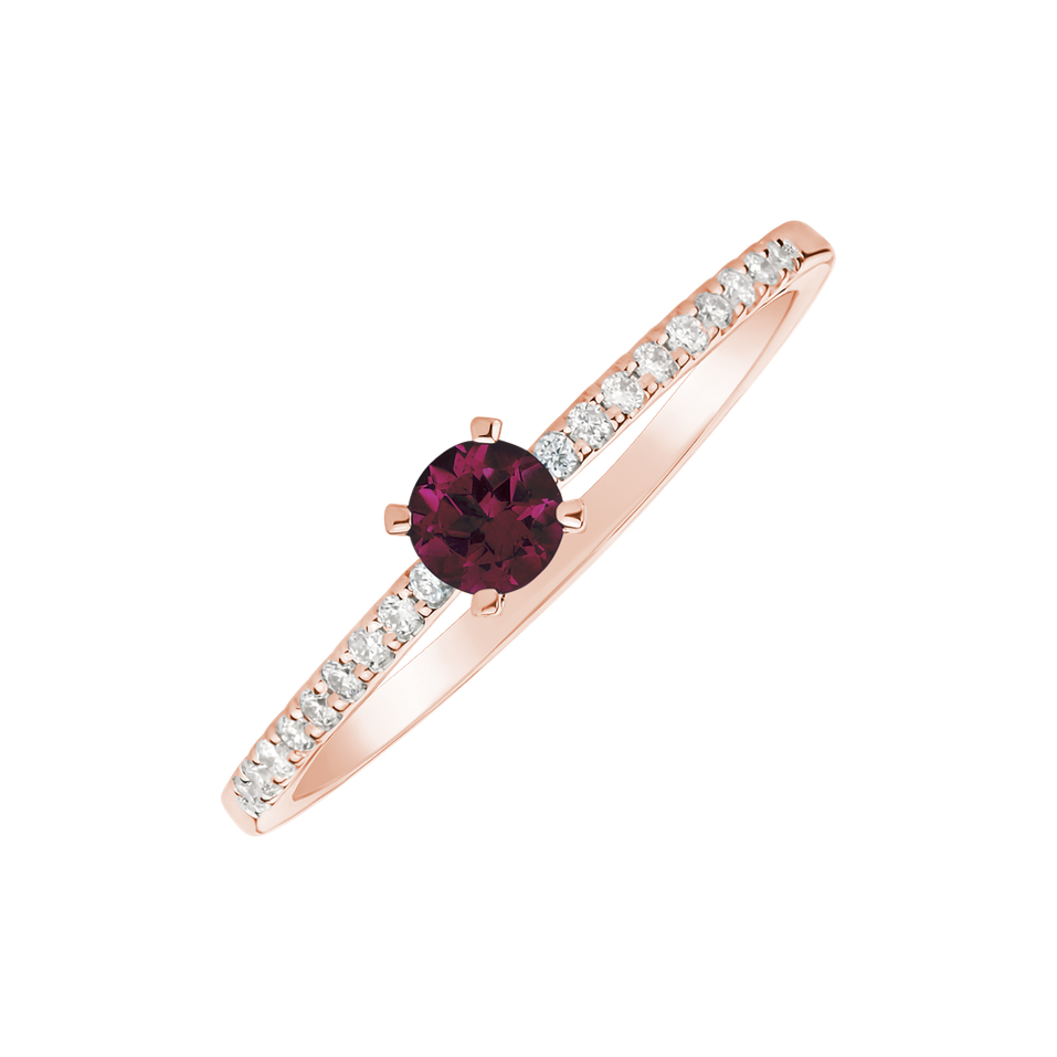 Prsten s rubínem a diamanty Gem Simplicity