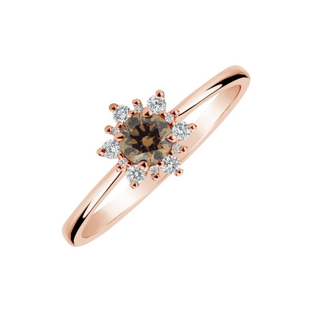 Prsten s bílými a hnědými diamanty Starlet