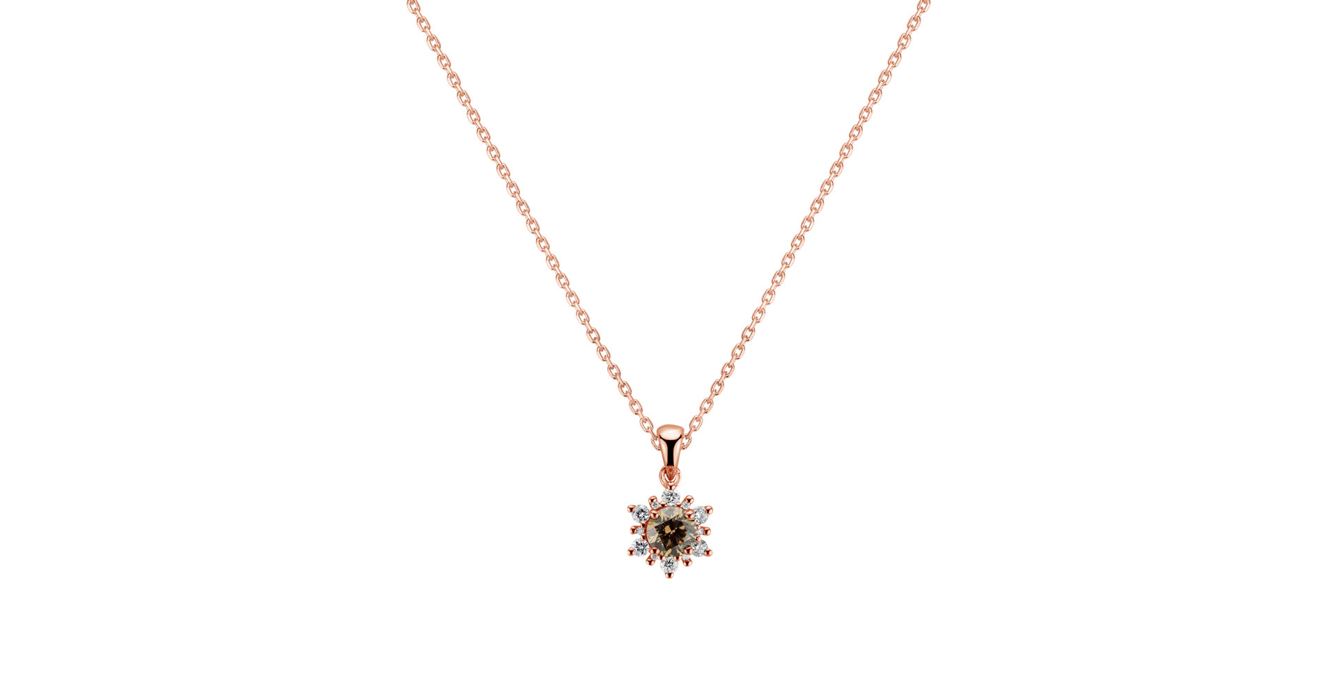 Přívěs s bílými a hnědými diamanty Snow Star