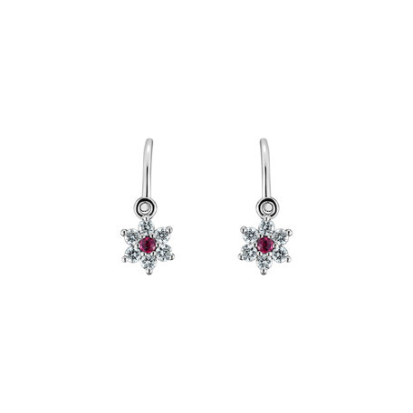 Náušnice s rubínem a diamanty Early Sparks
