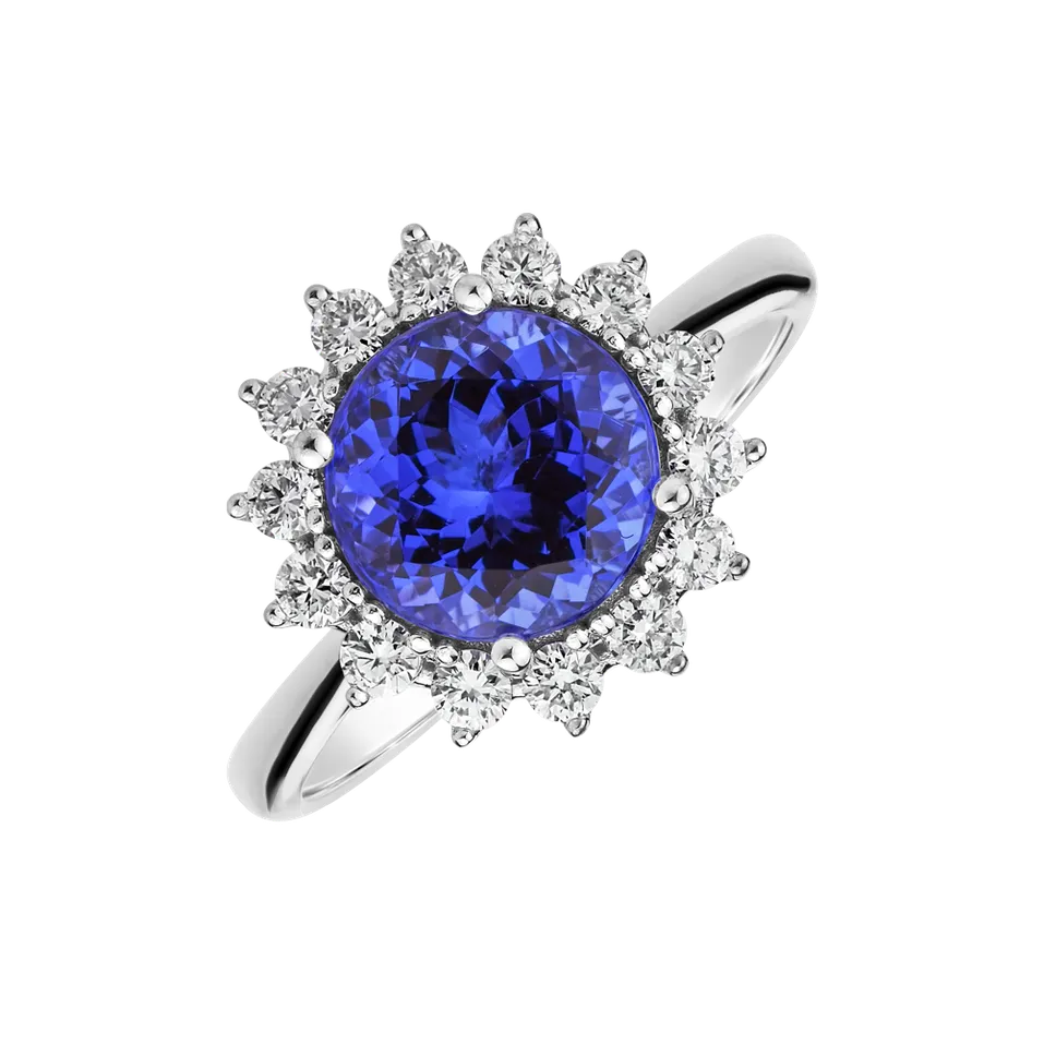 Prsten s tanzanitem a diamanty Stellar Sun