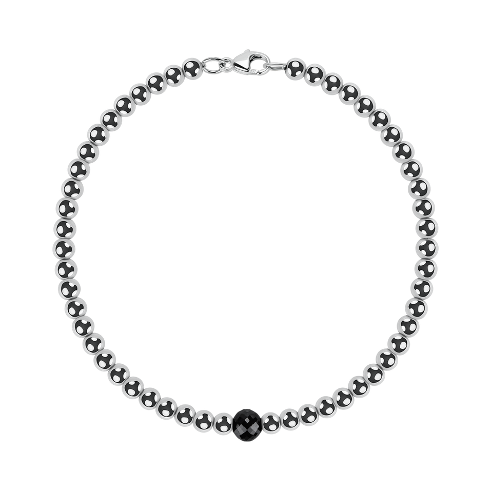 Náramek s černými diamanty Ball Lover