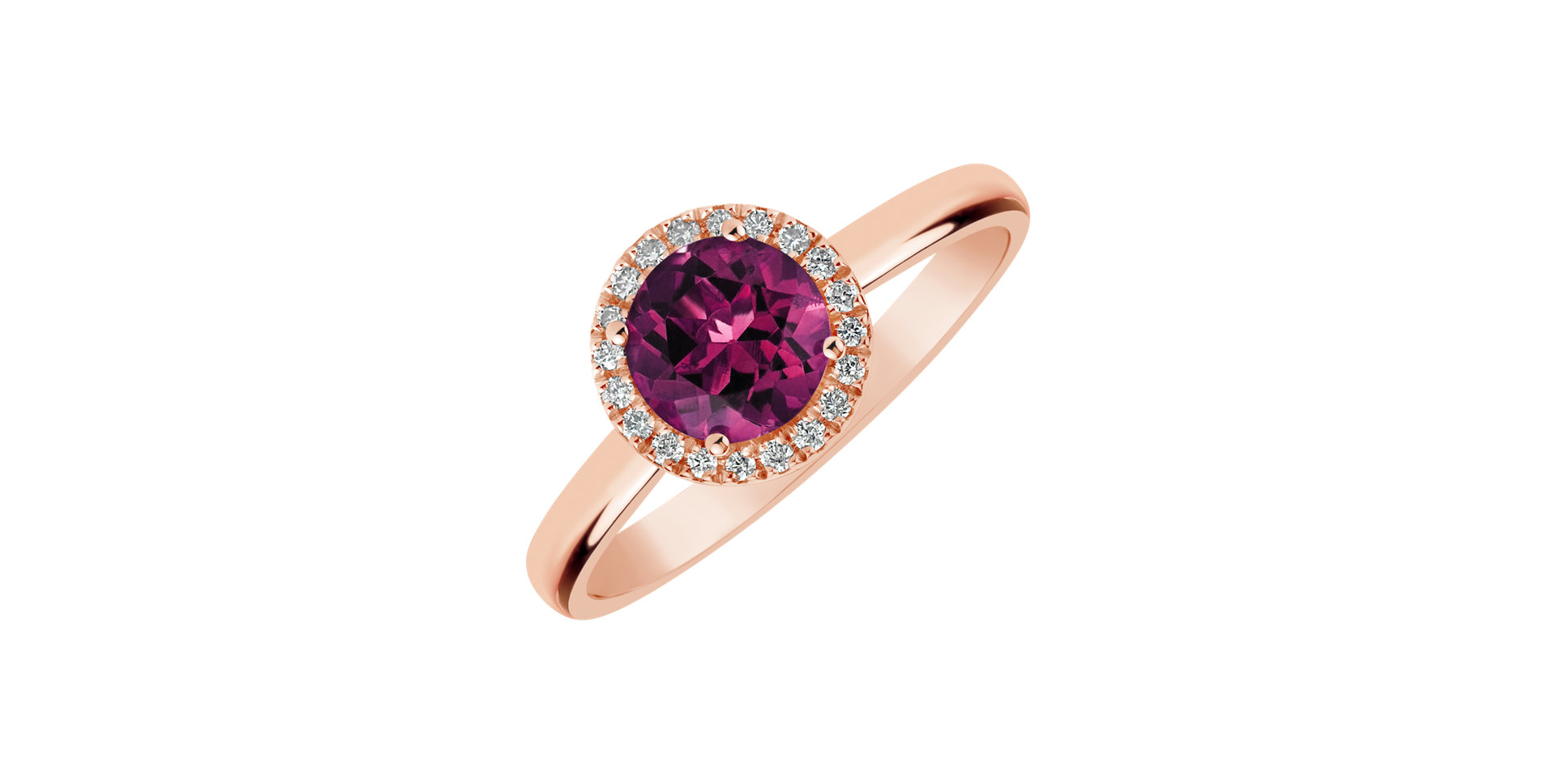 Prsten s rhodolitem a diamanty Violette