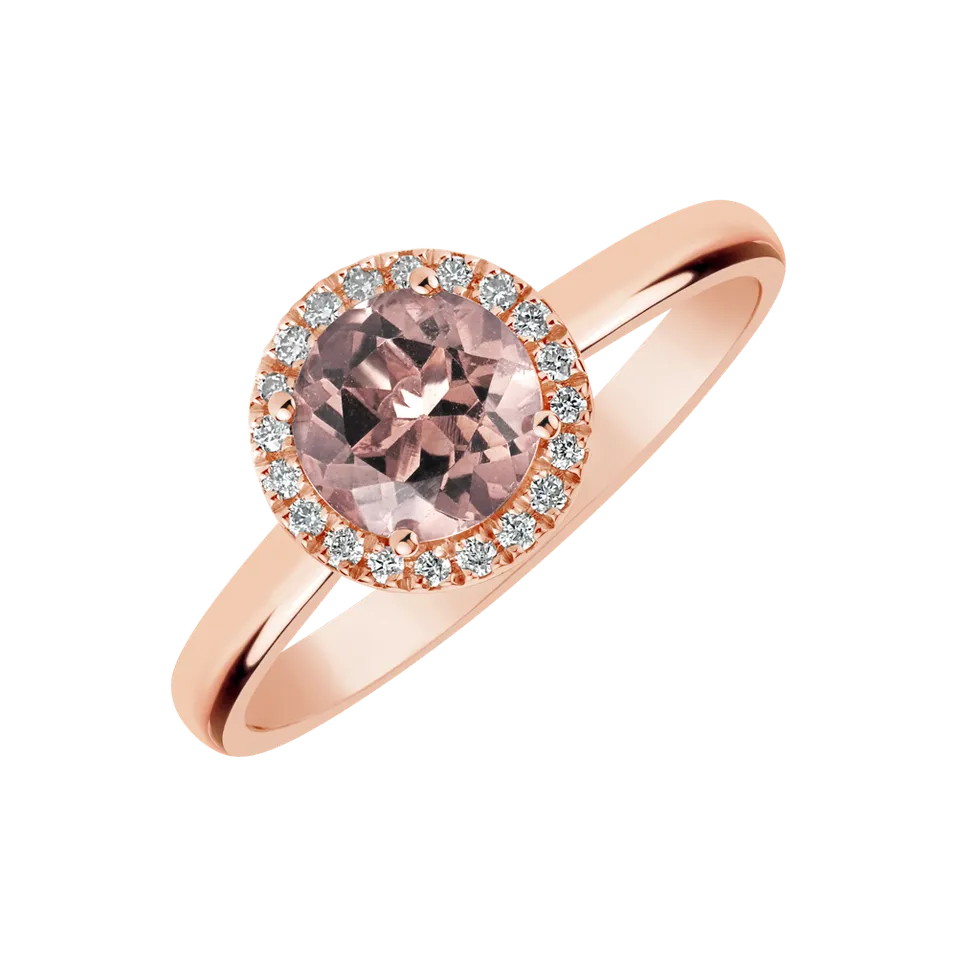 Prsten s morganitem a diamanty Violette