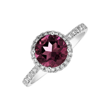 Prsten s rhodolitem a diamanty Noble Lagoon