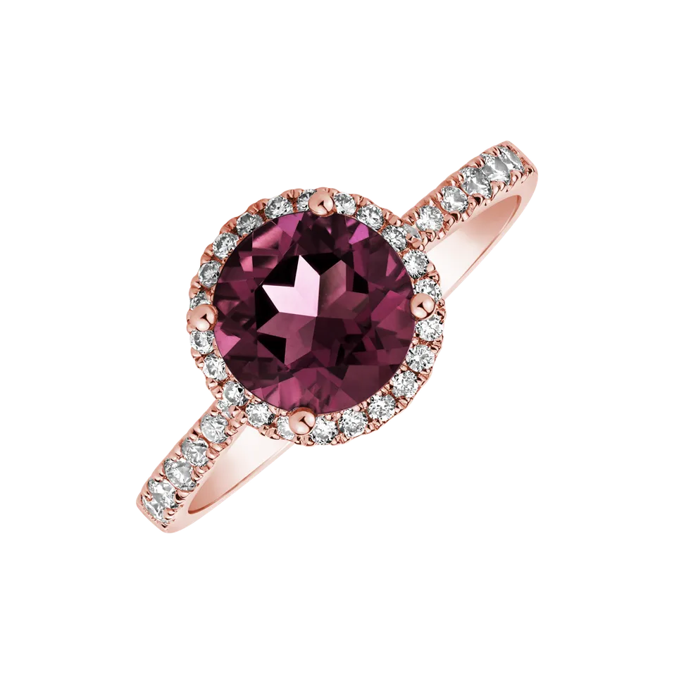 Prsten s rhodolitem a diamanty Noble Lagoon