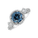 Prsten s modrým diamantem a bílými diamanty Nicolina2