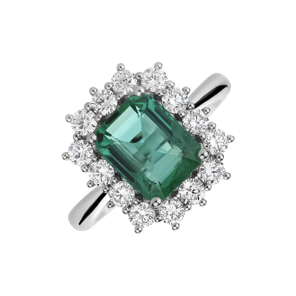 Prsten se smaragdem a diamanty Brody