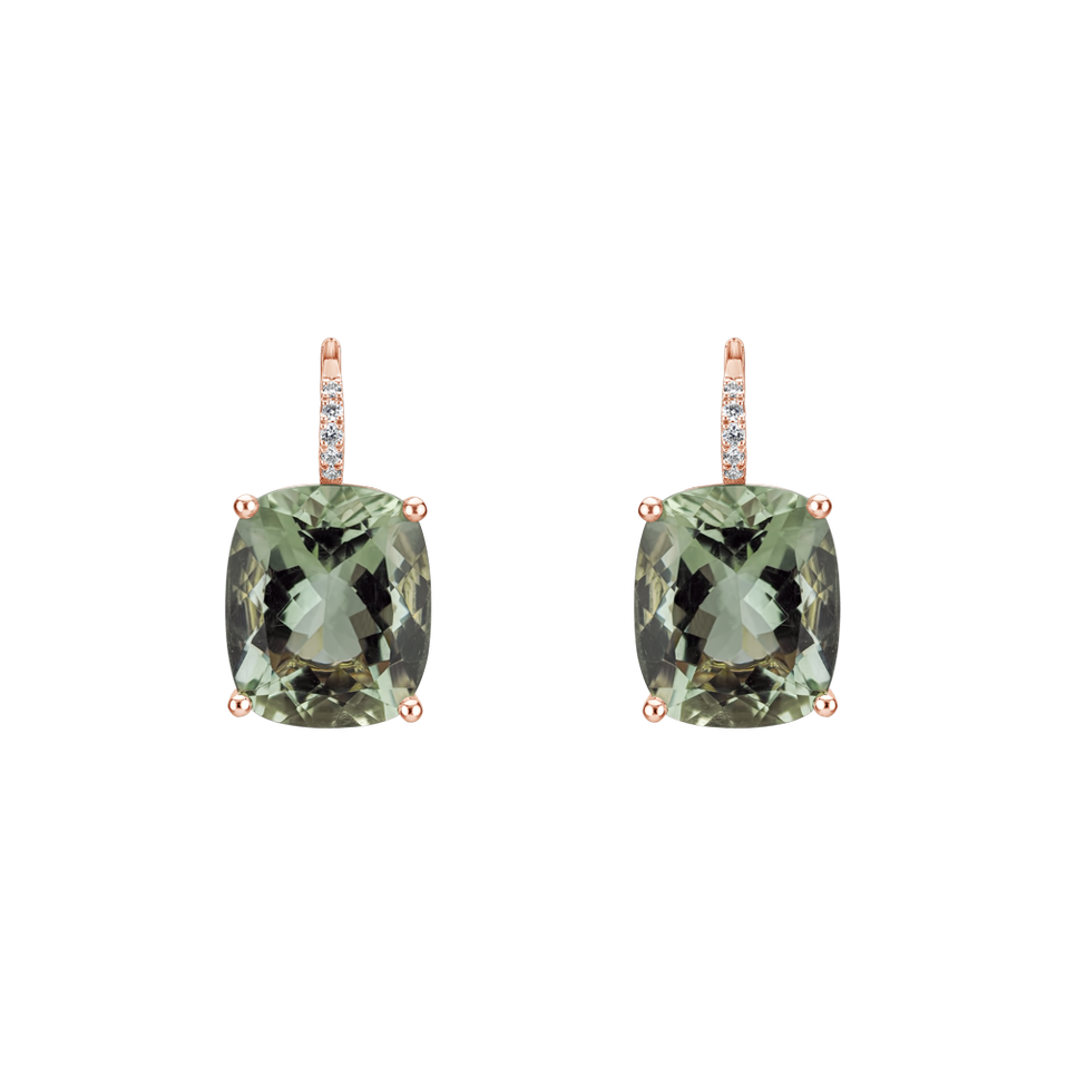 Náušnice s ametystem a diamanty Apollo