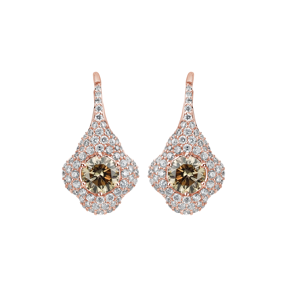 Náušnice s hnědými diamanty Shiny Madame