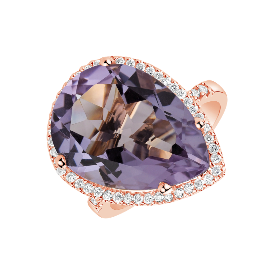 Prsten s ametystem a diamanty Sweet Almond