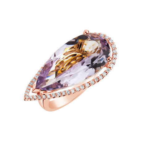 Prsten s ametystem a diamanty Kaylynn