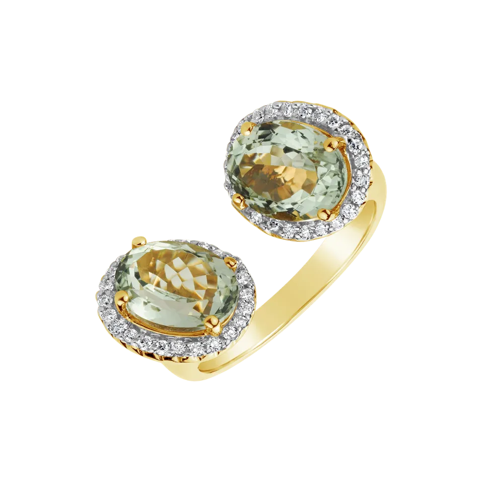 Prsten s ametysty a diamanty Sparkling Air