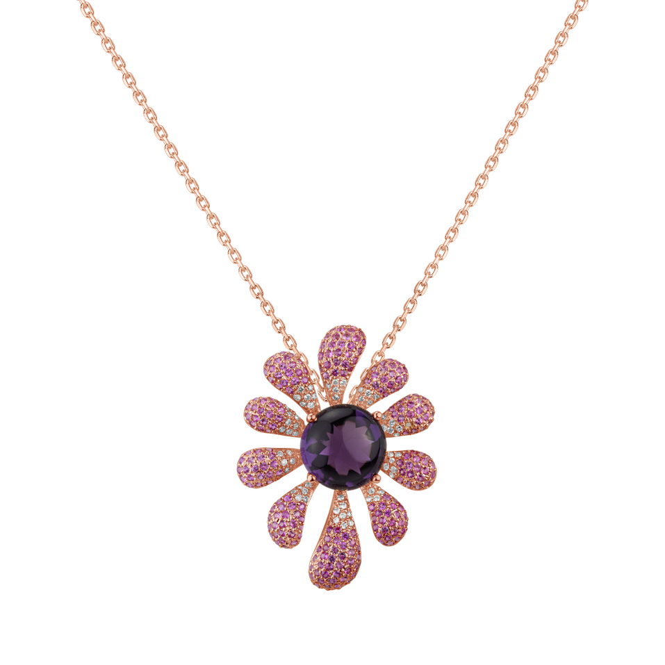 Přívěs s ametystem, diamanty a safíry Permission to Celebrate