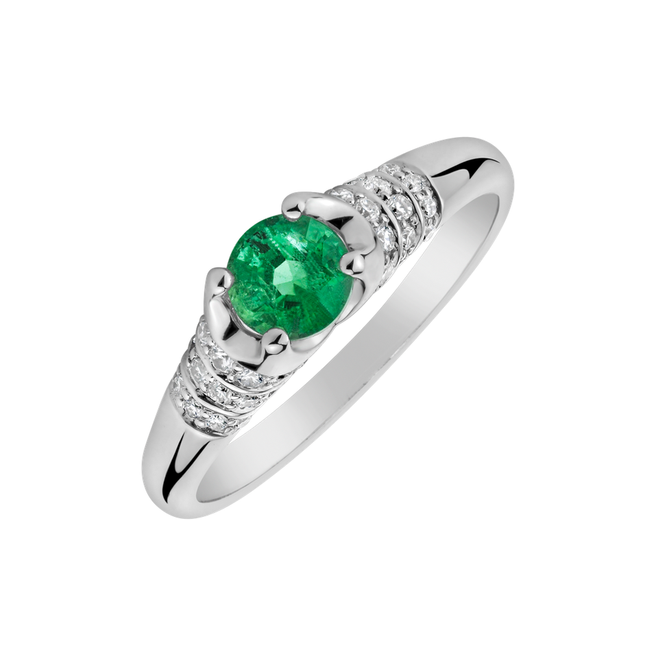 Prsten se smaragdem a diamanty Vibrant Spark