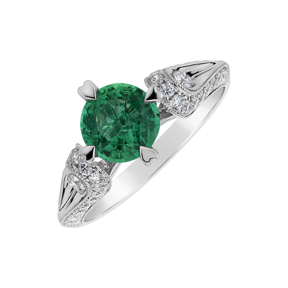 Prsten se smaragdem a diamanty Luxury of Clarity