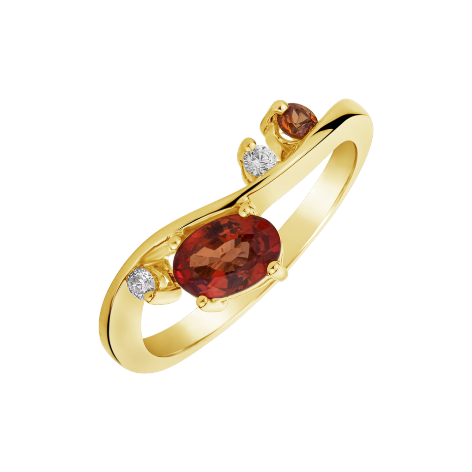 Prsten s diamanty se safírem Rosewood