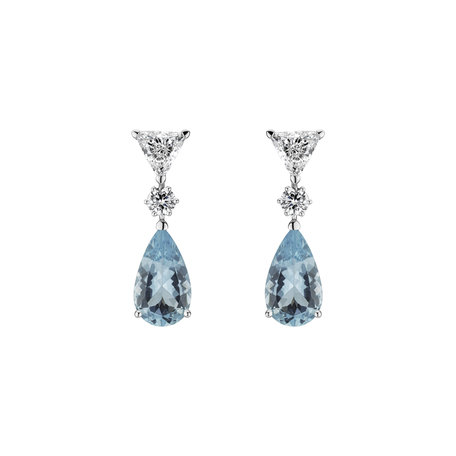 Náušnice s akvamarínem a diamanty Aquamarine Tears