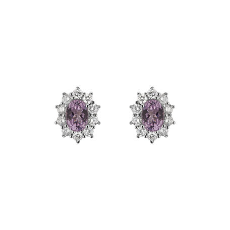 Náušnice s kunzitem a diamanty Moon Witchery